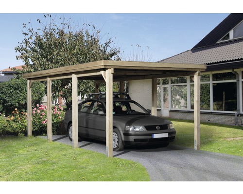 Einzelcarport weka 617 Gr. 2 ohne Dacheindeckung 322x612 cm kesseldruckimprägniert