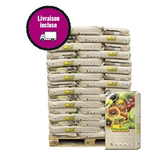 Palette de sacs de terreau et un sac de terreau individuel