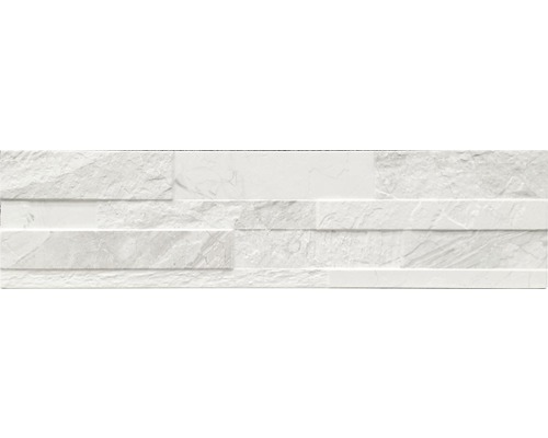 Pierre de parement en grès cérame fin Oakland Marbre blanc 15x61 cm