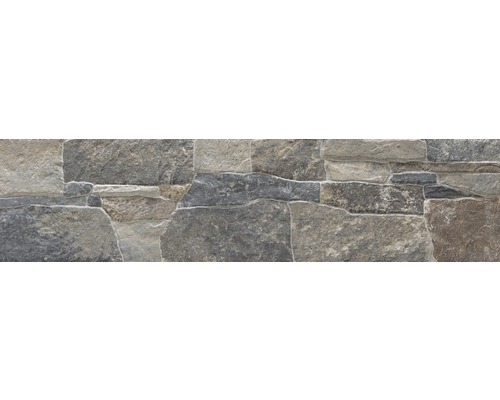 Pierre de parement en grès cérame fin Safari multicolore 15x61 cm Carrelage aspect pierre