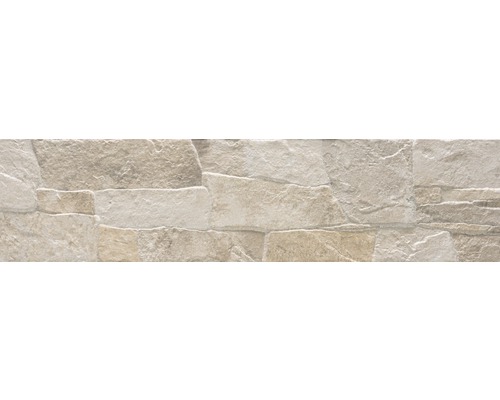 Pierre de parement en grès cérame fin Safari sable 15x61 cm Carrelage aspect pierre