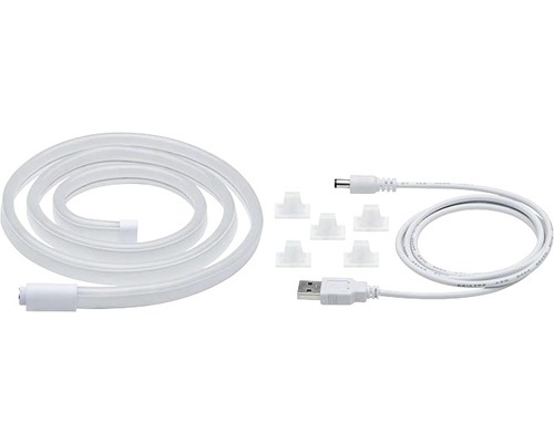 Tube lumineux LED avec câble USB et clips de fixation