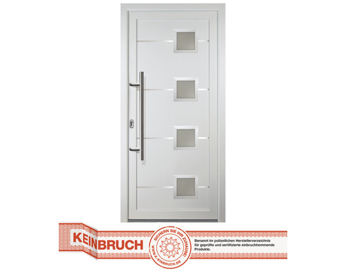 Porte d'entrée Signum modèle 1 RC2 aluminium blanc/blanc 980 x 2080 mm tirant gauche