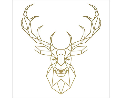Panneau décoratif Golden Polygon Deer 30x30 cm