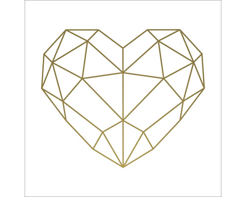 Panneau décoratif Golden Polygon Heart 30x30 cm