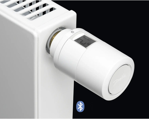 Robinet thermostatique avec affichage numérique et fonction Bluetooth sur le radiateur