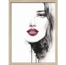 Gerahmtes Bild mit Aquarelldarstellung eines Frauengesichts