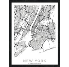 Plan de la ville de New York encadré comme décoration murale