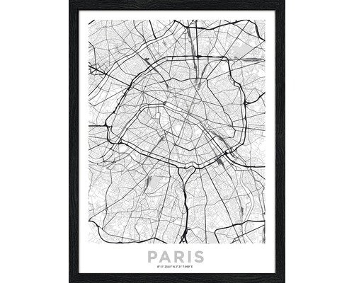 Image encadrée Paris Citymap 33x43 cm