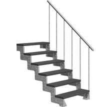 Escalier extérieur avec six marches et rampe
