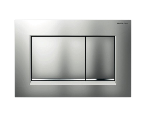 Plaque de commande GEBERIT Sigma 30 plaque chrome mat / bouton chrome mat / bandes décoratives brillant 115.883.JQ.1