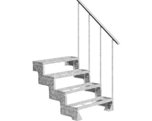 Escalier extérieur Pertura Tallis avec balustrade 4 pas de marche marches de 100 cm acier