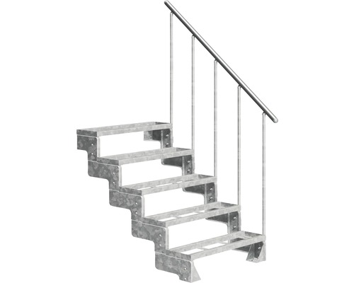 Escalier extérieur Pertura Tallis avec balustrade 5 pas de marche marches de 100 cm acier