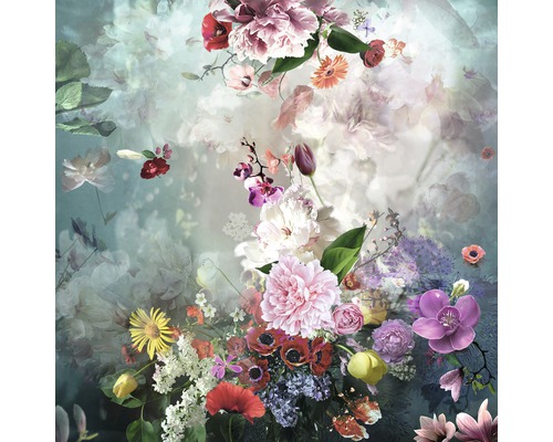 Glasbild Baroque Flowermix l 30x30 cm