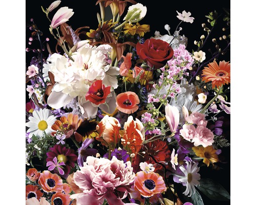 Tableau sur verre Colourful Flowers 20x20 cm