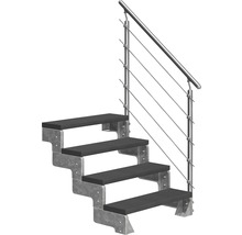Escalier avec rampe en acier inoxydable et marches