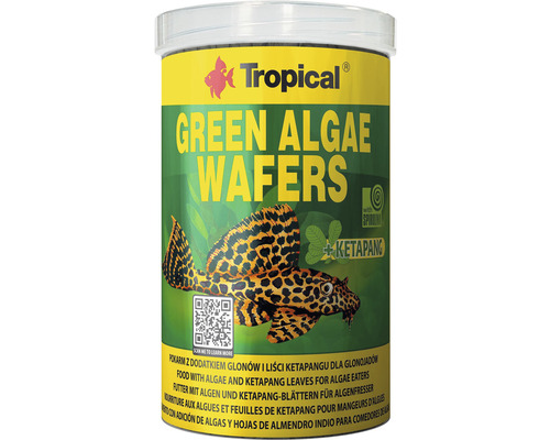 Chips de nourriture Tropical Green Algae Wafers 1 L Tropical Green Algae Wafers pour mangeurs d''algues