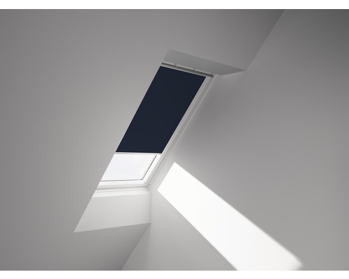 Store occultant VELUX bleu foncé à commande manuelle cadre blanc DKL MK08 1100SWL