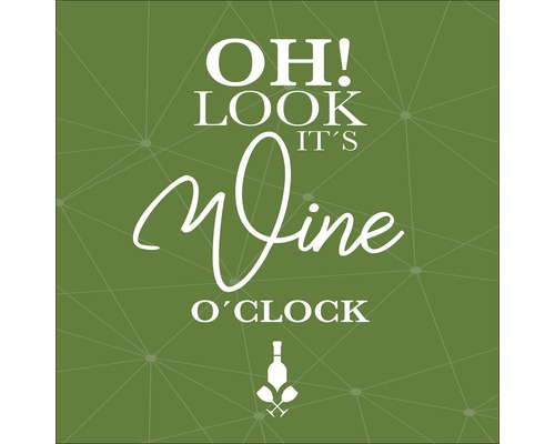 Glasbild It's Wine O'Clock 50x50 cm