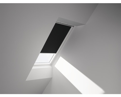 Store occultant VELUX uni noir à commande manuelle cadre blanc DKL FK06 3009SWL