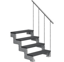 Escalier extérieur avec quatre marches et rampe