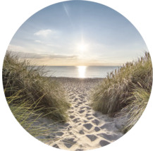 Blick auf einen Strand mit Düne und Meer