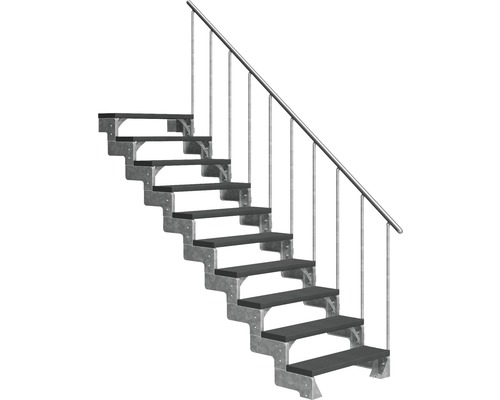 Escalier extérieur Pertura Tallis avec balustrade 10 pas de marche 100 cm anthracite Escalier extérieur Pertura Tallis avec balustrade 10 pas de marche 100 cm anthracite