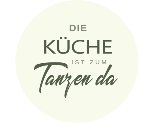 Tableau sur verre rond Küche Zum Tanzen Ø 20 cm