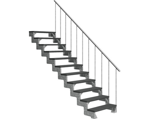 Escalier extérieur Pertura Tallis avec balustrade 11 pas de marche 100 cm anthracite Escalier extérieur Pertura Tallis avec balustrade 11 pas de marche 100 cm anthracite