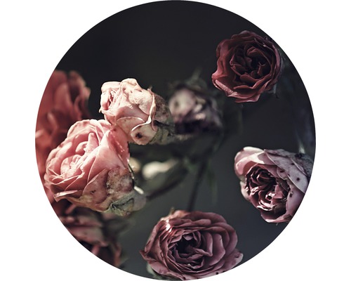 Tableau sur verre rond Beautiful Roses Ø 20 cm