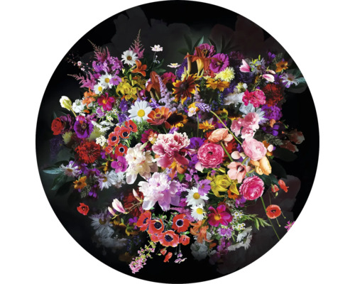 Glasbild rund Blumenstrauß I Ø 30 cm