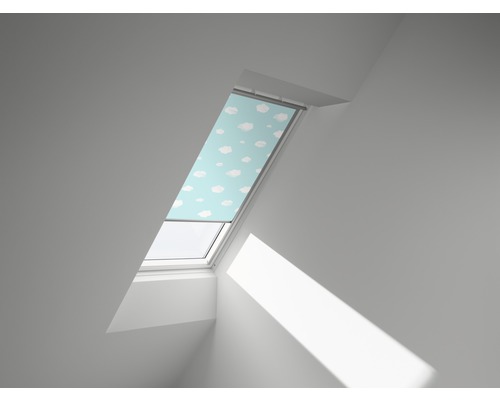 Store occultant VELUX Kids ciel bleu à commande manuelle cadre blanc DKL FK06 4660SWL