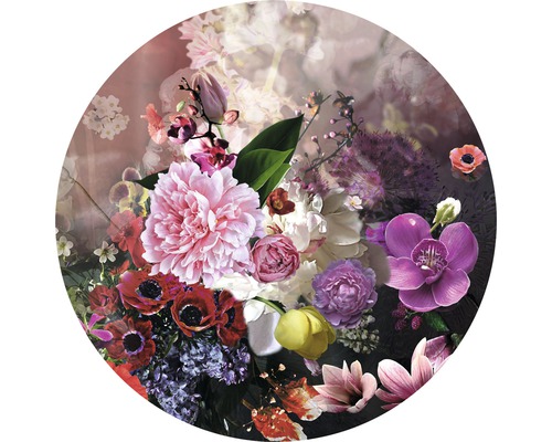 Glasbild rund Baroque Flowermix ll Ø 20 cm GLR038