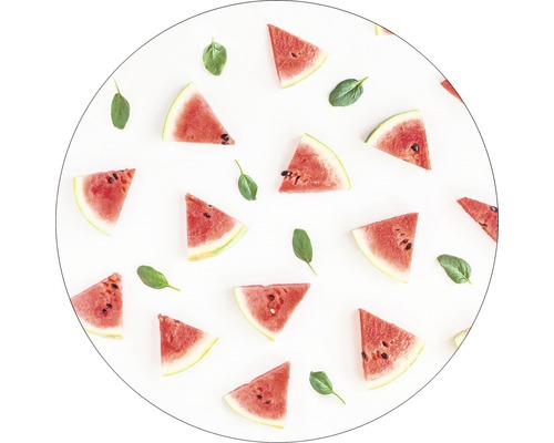 Tableau sur verre rond Watermelon Pieces Ø 20 cm