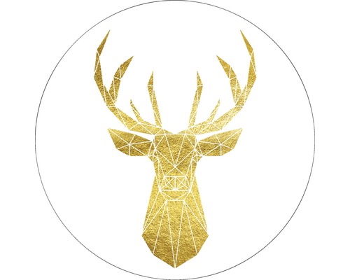 Glasbild rund Golden Deer Ø 30 cm