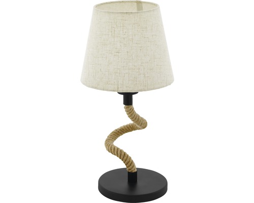 Lampe de table Eglo Rampside 1x28W/E27 non fournie noir crème