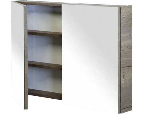 Armoire de toilette avec deux portes et trois étagères