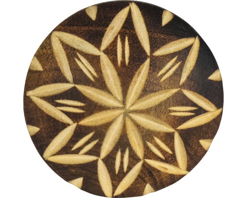 Ornement en bois avec motif floral sculpté