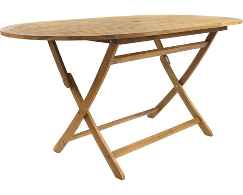 Table de jardin ovale en bois avec fonction pliante