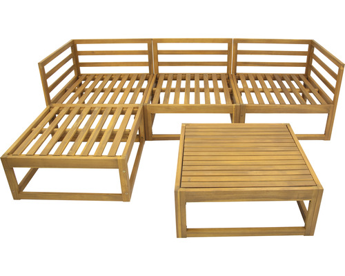 Gartenmöbelset aus Holz mit Sofa, Ottomane und Tisch
