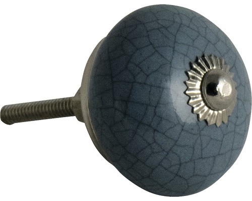 Möbelknopf Porzellan blau-grau gesprenkelt Ø 40 mm