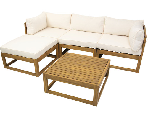 Gartenlounge-Set mit Polster und Tisch