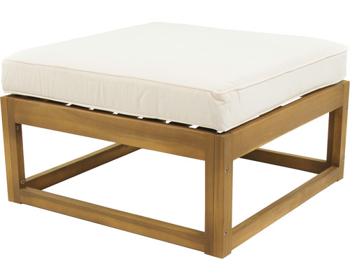 Quadratischer Hocker aus Holz mit Auflage