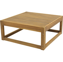 salon de jardin 4 places composé de: fauteuil, tabouret, table en bois y compris galettes d'assise