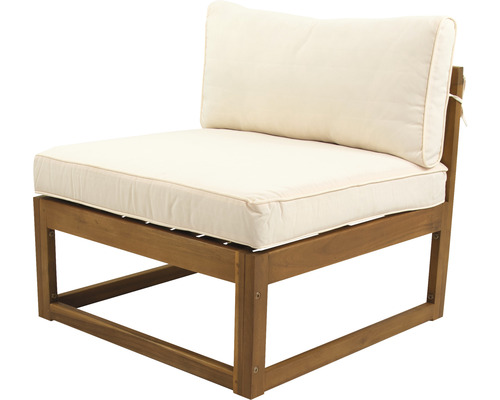 Gartensessel aus Holz mit Sitzkissen und Rückenkissen