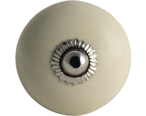 Bouton de meuble en céramique avec fixation métallique