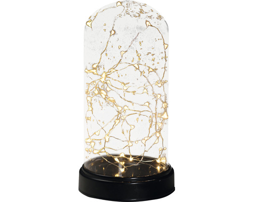 Cloche décorative en verre avec guirlande lumineuse LED