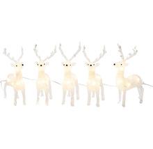 Guirlande lumineuse avec cinq rennes blancs pour la décoration