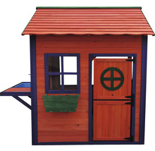 Spielhaus mit Matschküche 128 x 124 x 150 cm rot blau