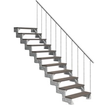 Escalier avec cadre métallique et marches en bois